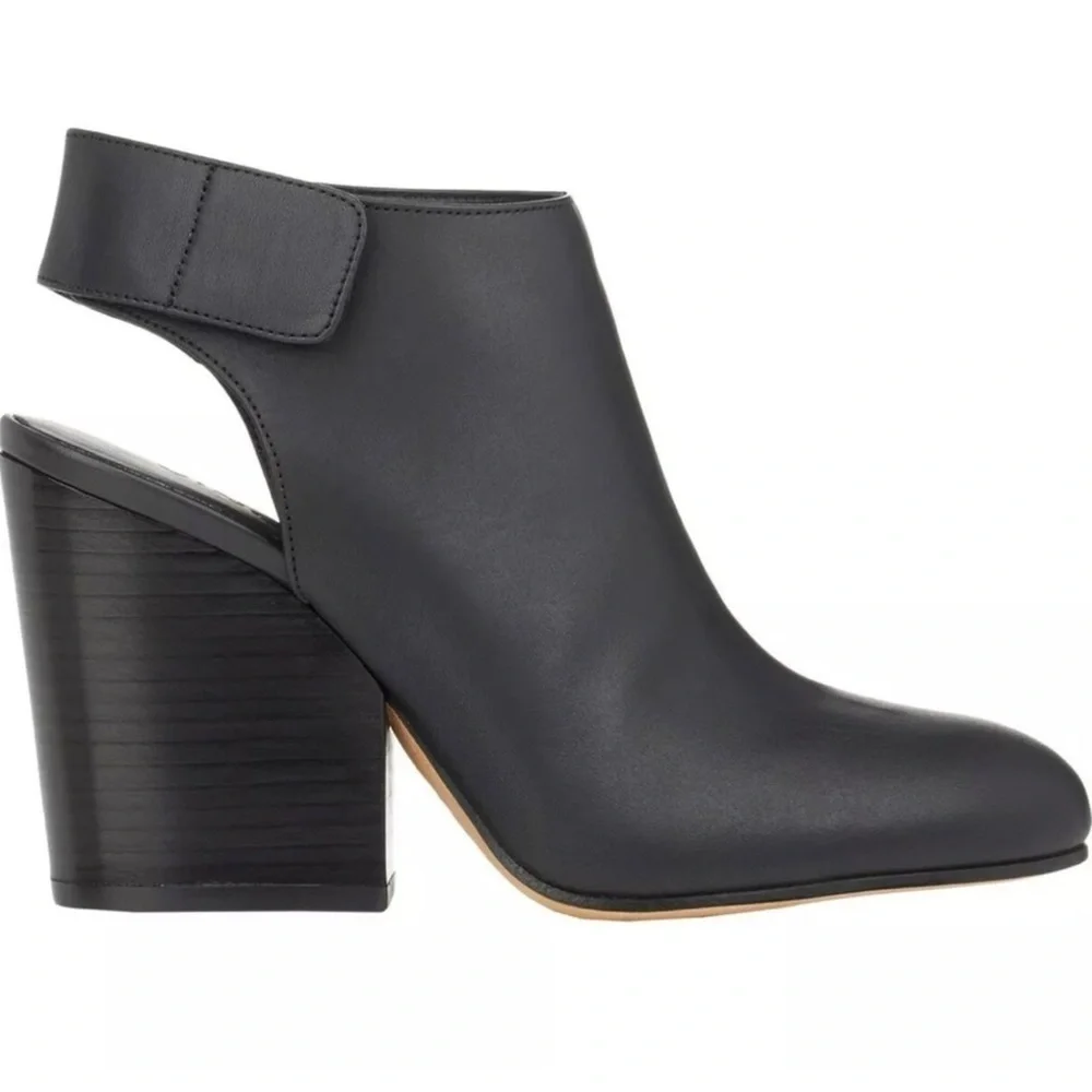 Vince Ingrid Black Leather Slingback Ankle Bootie